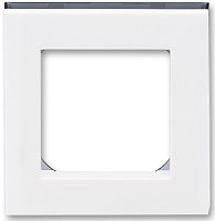 Рамка универсальная ABB EPJ Levit 1-м. белый/дымчатый чёрный картинка